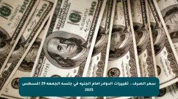 سعر الصرف.. تغييرات الدولار أمام الجنيه في جلسة الجمعة 29 أغسطس 2025